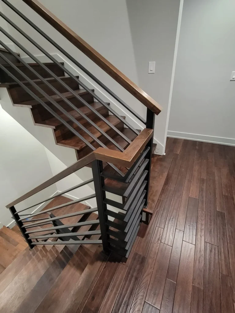 Cable railing stair turn in the Alpha Welding Services gallery