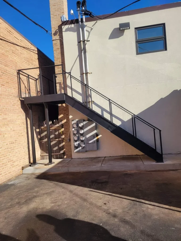 Exterior steel staircase in the Alpha Welding Services gallery