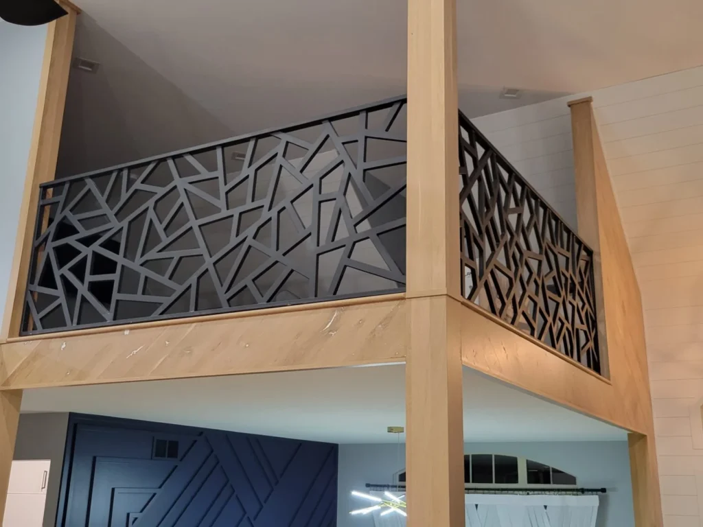 Geometric metal balcony panel in the Alpha Welding Services gallery