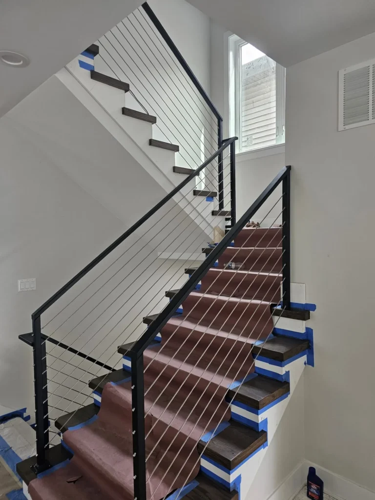 Open stair cable railings in the Alpha Welding Services gallery