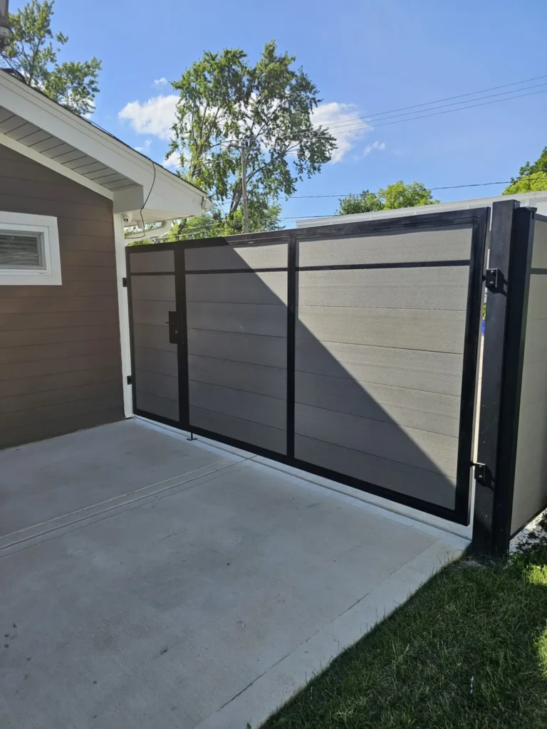 Solid panel driveway gate in the Alpha Welding Services gallery