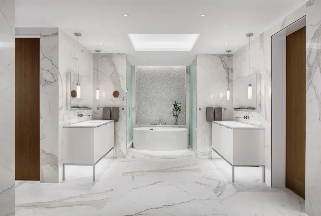 Bathtub vanity stonework in the Becker Works gallery