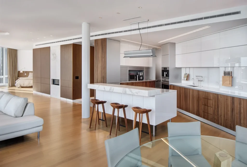 Kitchen stone island in the Becker Works gallery