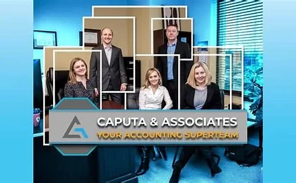 Caputa & Associates team portrait collage with company branding