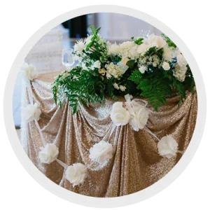 Event table fabric floral decor in the Chair Covers by Sylwia gallery