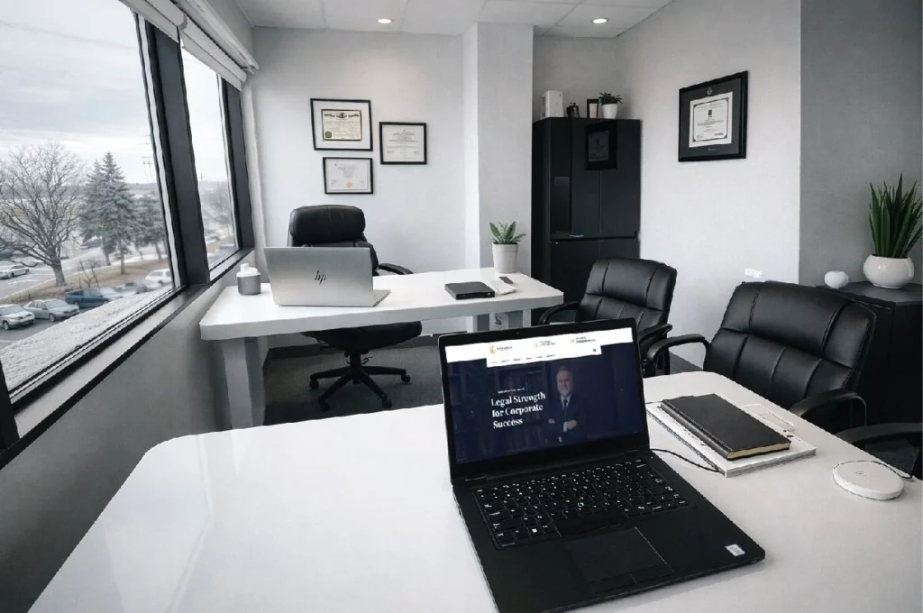 Office interior shown by Delta Law LLC in Woodridge