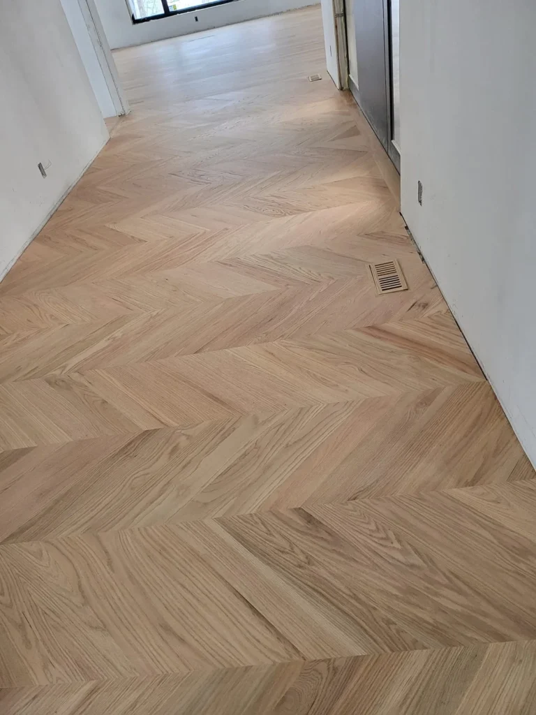 Herringbone floor hallway in the DS Superior Hardwood Flooring gallery