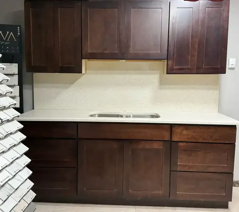 Dark cabinet display front in the Empire Stone gallery