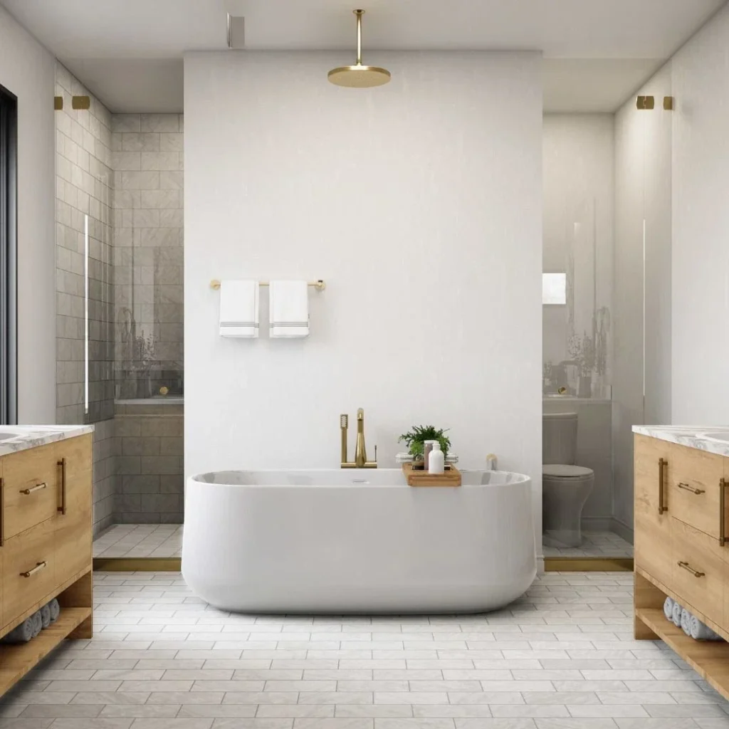 Bathroom tub vanity in the Home One gallery
