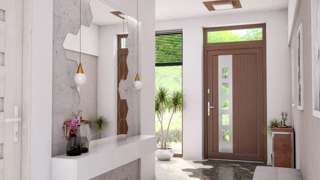 Illustration: Entry door floral interior in the Home One gallery