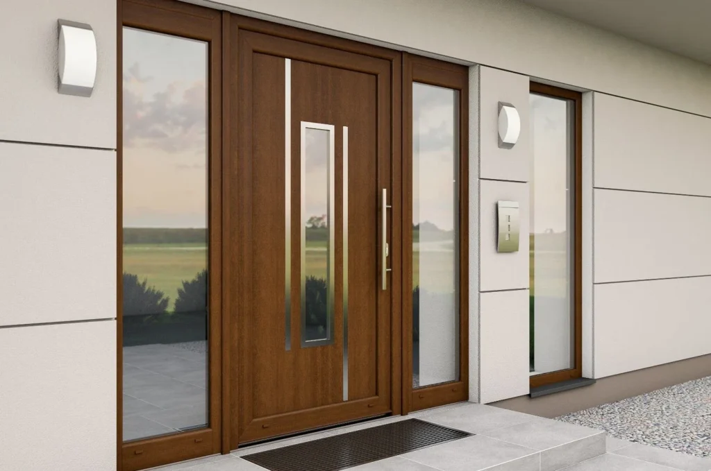 Illustration: Wood entry door sidelights in the Home One gallery