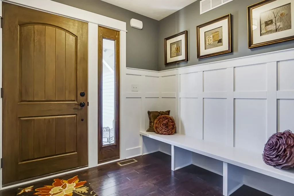 Entryway bench paneling in the Kitchen and Bath Direct gallery