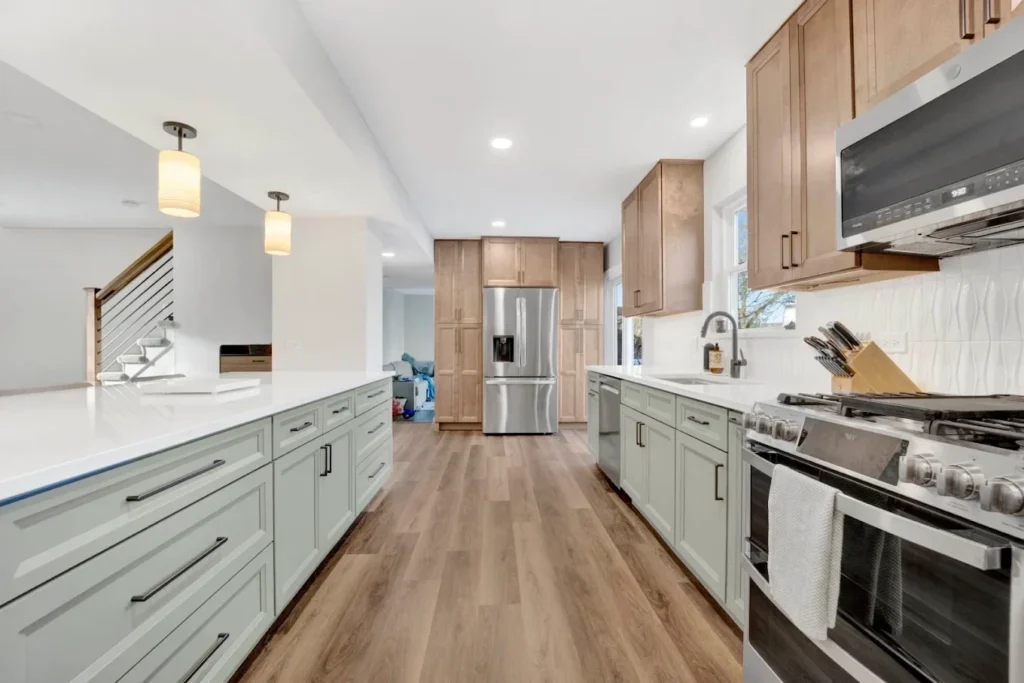Two tone galley kitchen in the Kitchen and Bath Direct gallery