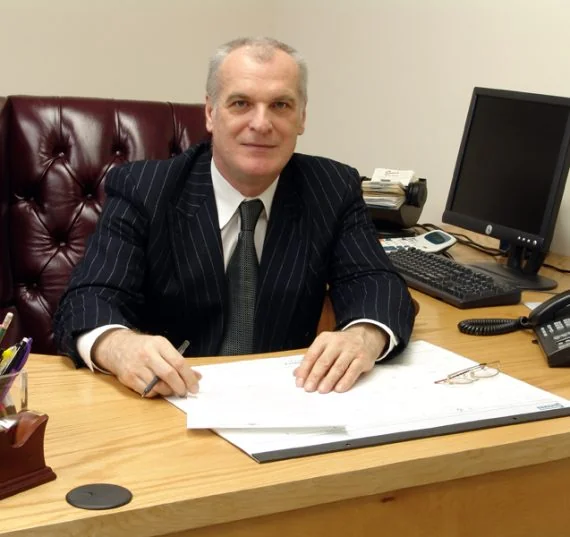 Attorney Christopher Grobelski at his desk