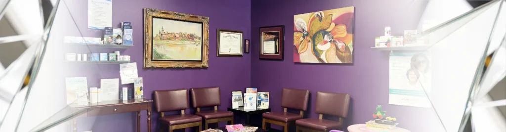 Waiting area at Look Sharp Eye Care Specialists in Wood Dale