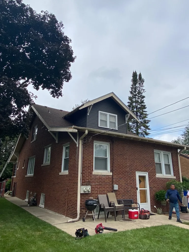 Brick house roof wide in the Midwest Renovation Services gallery