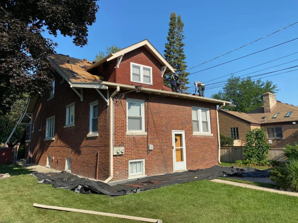 Brick house roof work in the Midwest Renovation Services gallery
