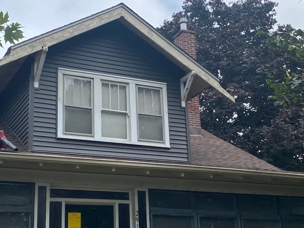 Finished shingle roof dormer in the Midwest Renovation Services gallery