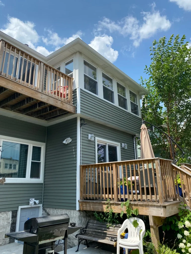 Rear deck siding closeup in the Midwest Renovation Services gallery