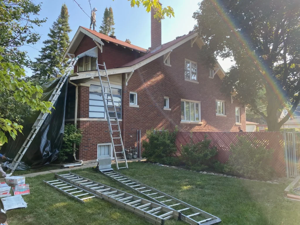 Roof work brick house in the Midwest Renovation Services gallery