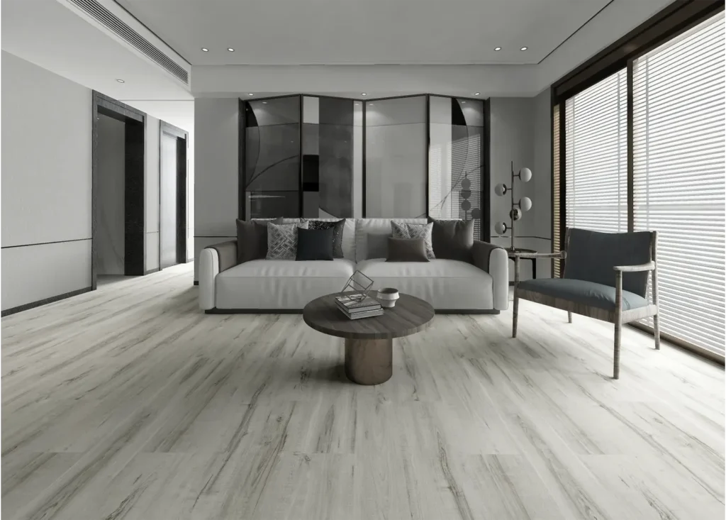 Pale vinyl floor in a lounge inspiration image from Moda Floors