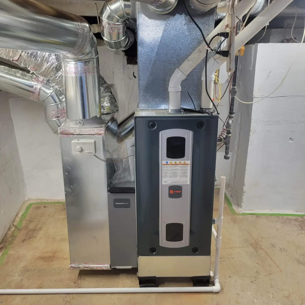 Completed furnace system shown by Mr. Heating and Cooling