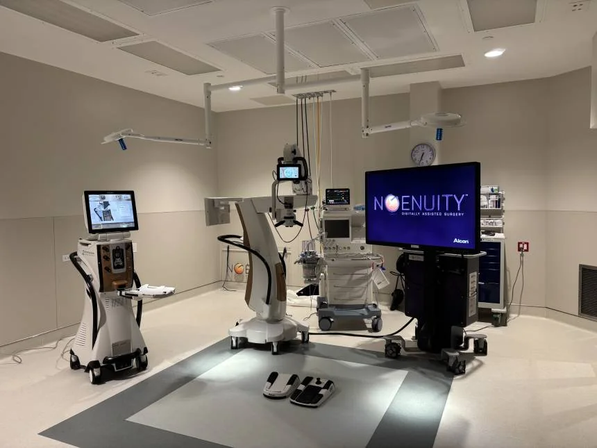 Eye surgery equipment and procedure room shown by Niles Surgery Center