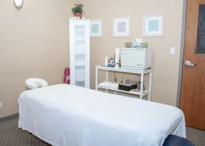 Treatment room and massage table at PDR Physical Therapy