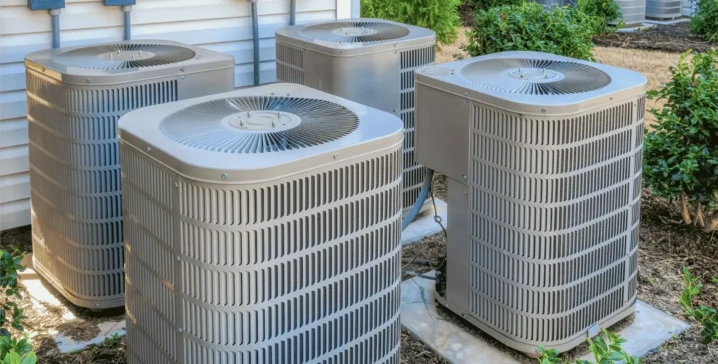 Outdoor air conditioning units in the Perfect Air Company gallery
