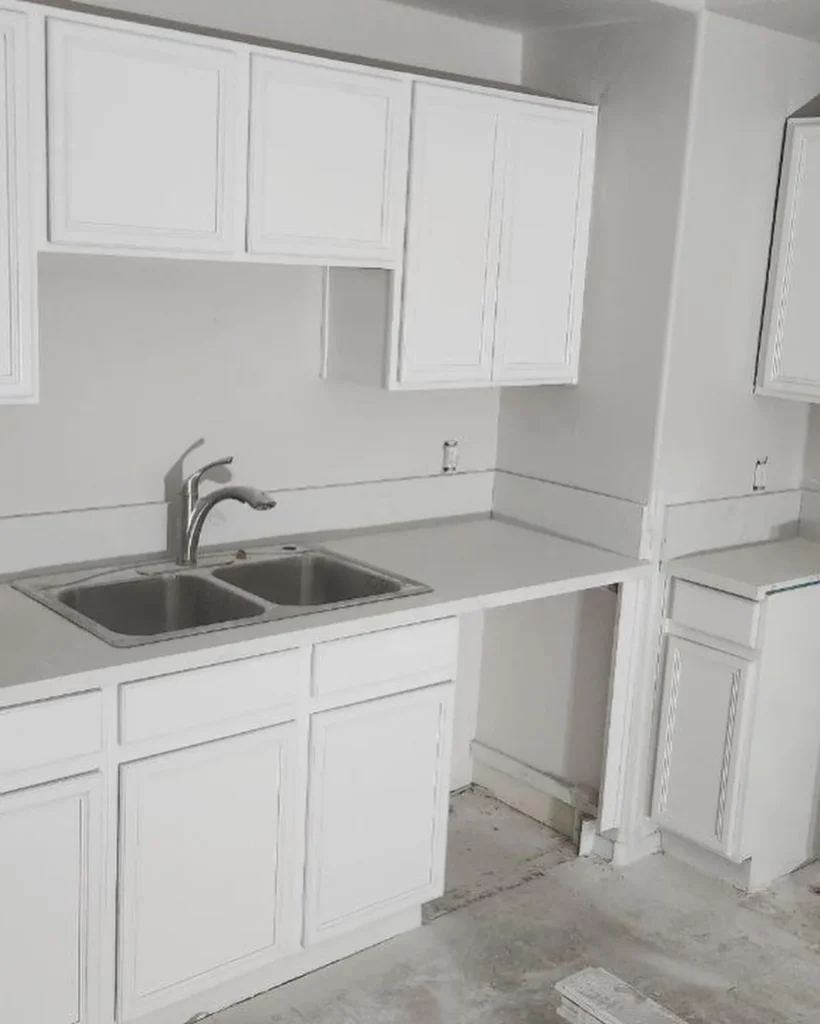 Painted kitchen cabinets shown by Picasso AMK