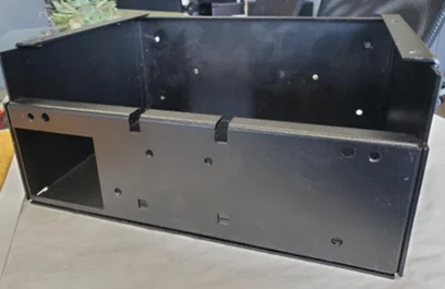 Custom metal enclosure with divided sections from Quad-Metal Company