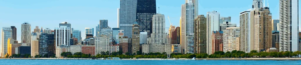 Chicago skyline illustration from RETA Insurance