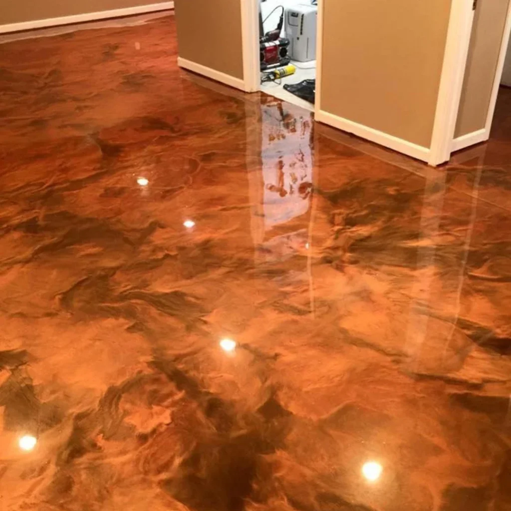 Copper toned metallic floor in the Royal Epoxy Coating gallery