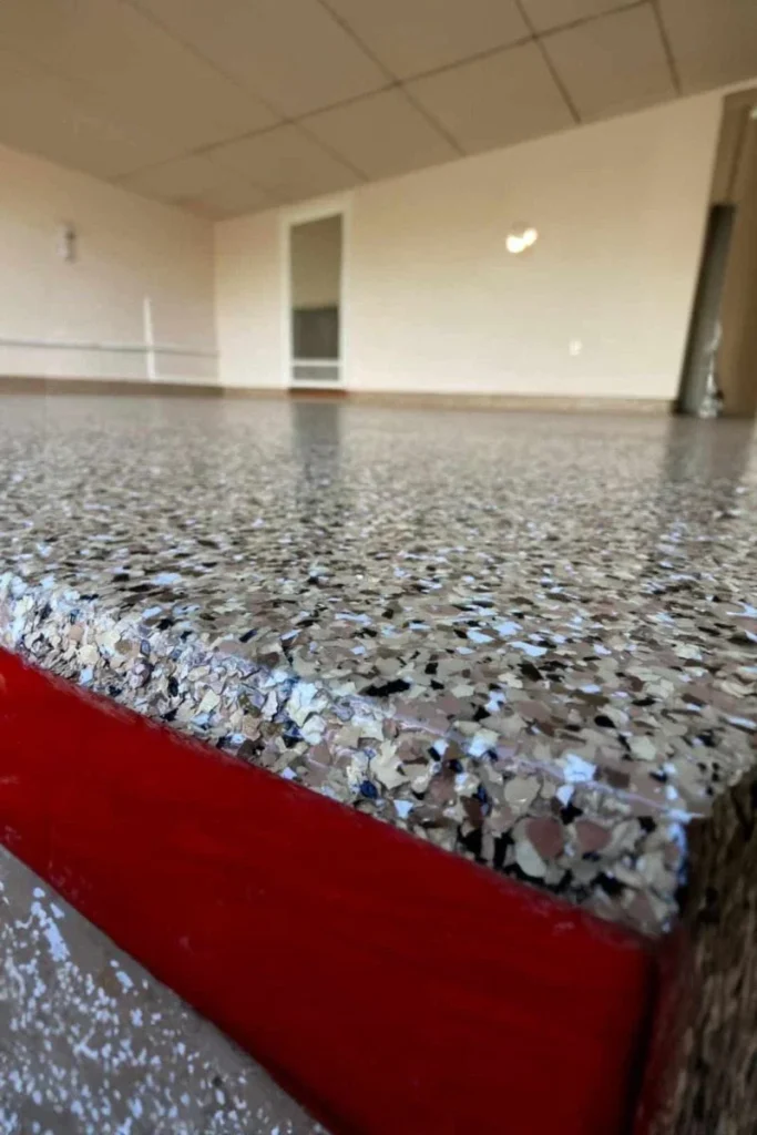 Flake finish edge detail in the Royal Epoxy Coating gallery