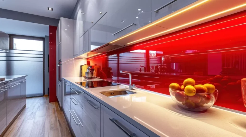 Kitchen red backsplash in the Sebior gallery