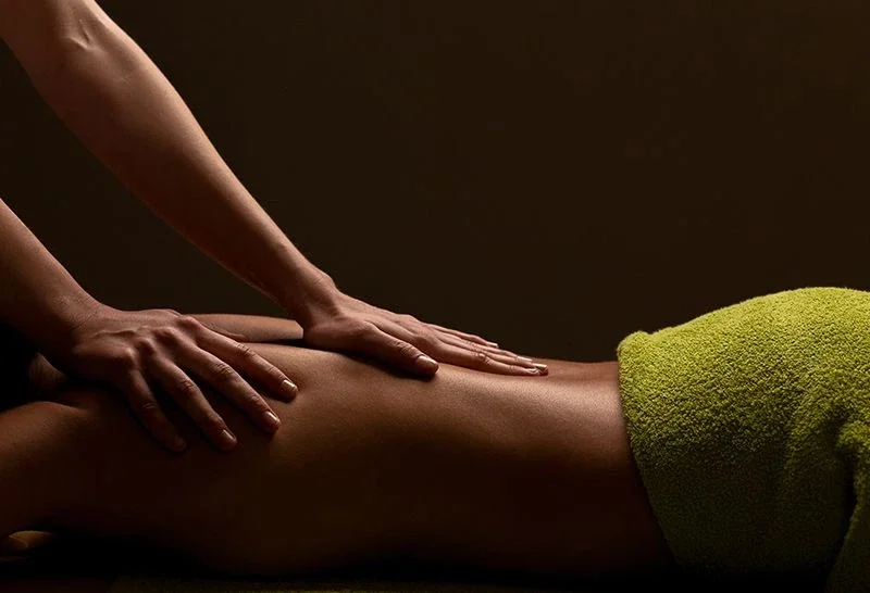 Promotional close-up of a back massage