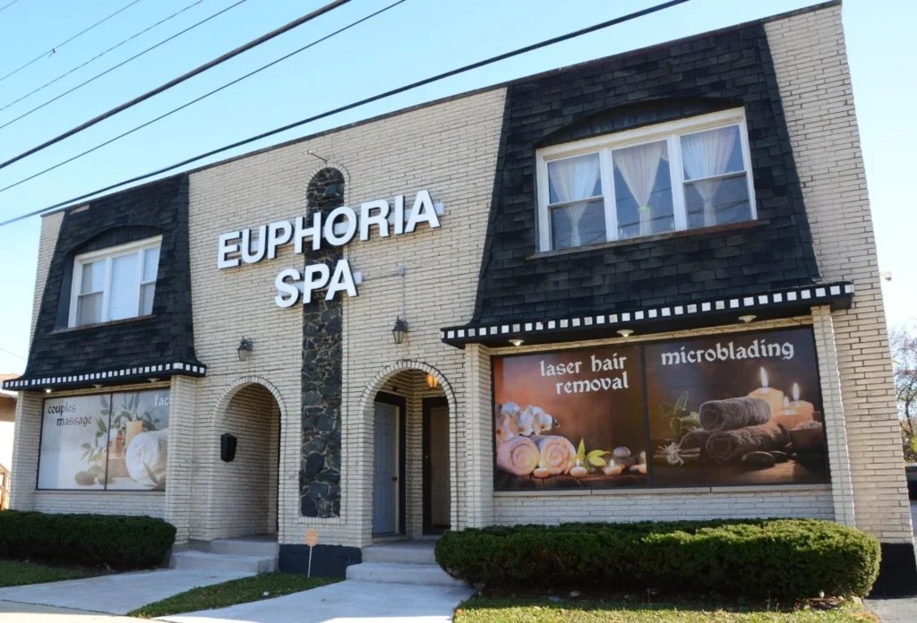 Storefront with The Euphoria Spa sign