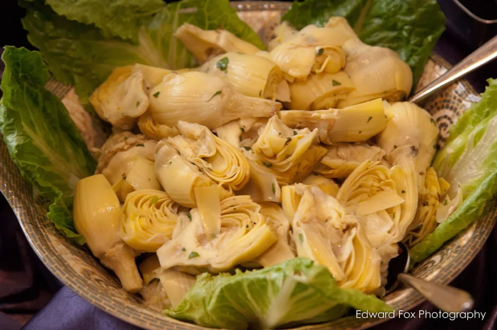 Artichoke antipasto bowl shown in the Venuti’s in Addison gallery