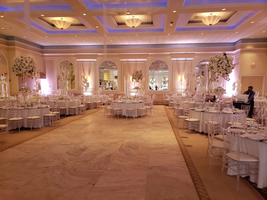 Banquet hall dance floor shown in the Venuti’s in Addison gallery