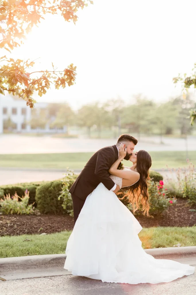 Garden wedding dance dip shown in the Venuti’s in Addison gallery