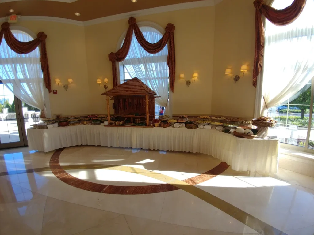 Sunlit round dance floor shown in the Venuti’s in Addison gallery