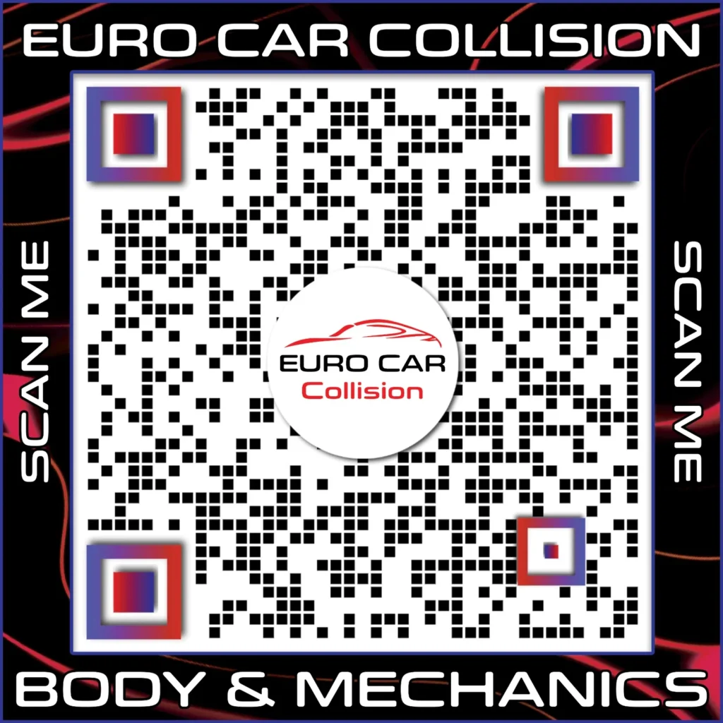 Euro car collision qr design in the Your Info Bank marketing portfolio