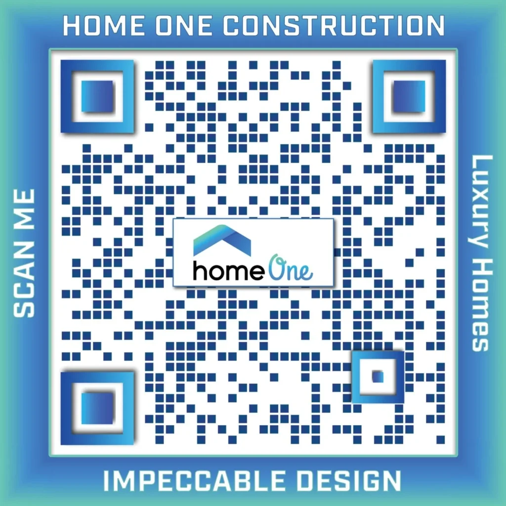 Home one construction qr design in the Your Info Bank marketing portfolio