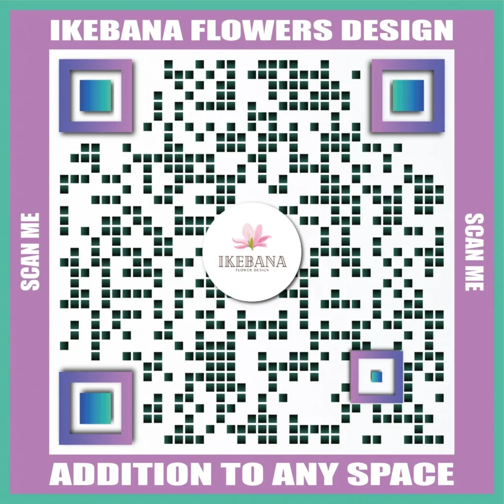 Ikebana flowers qr design in the Your Info Bank marketing portfolio